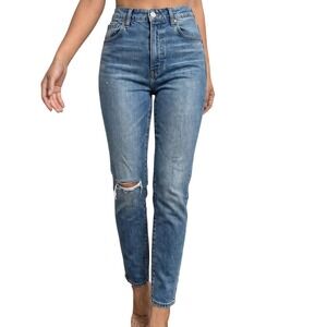 Moussy Vintage High Rise Skinny Jeans Womens 27 Blue Excellent Distressed Japan‎